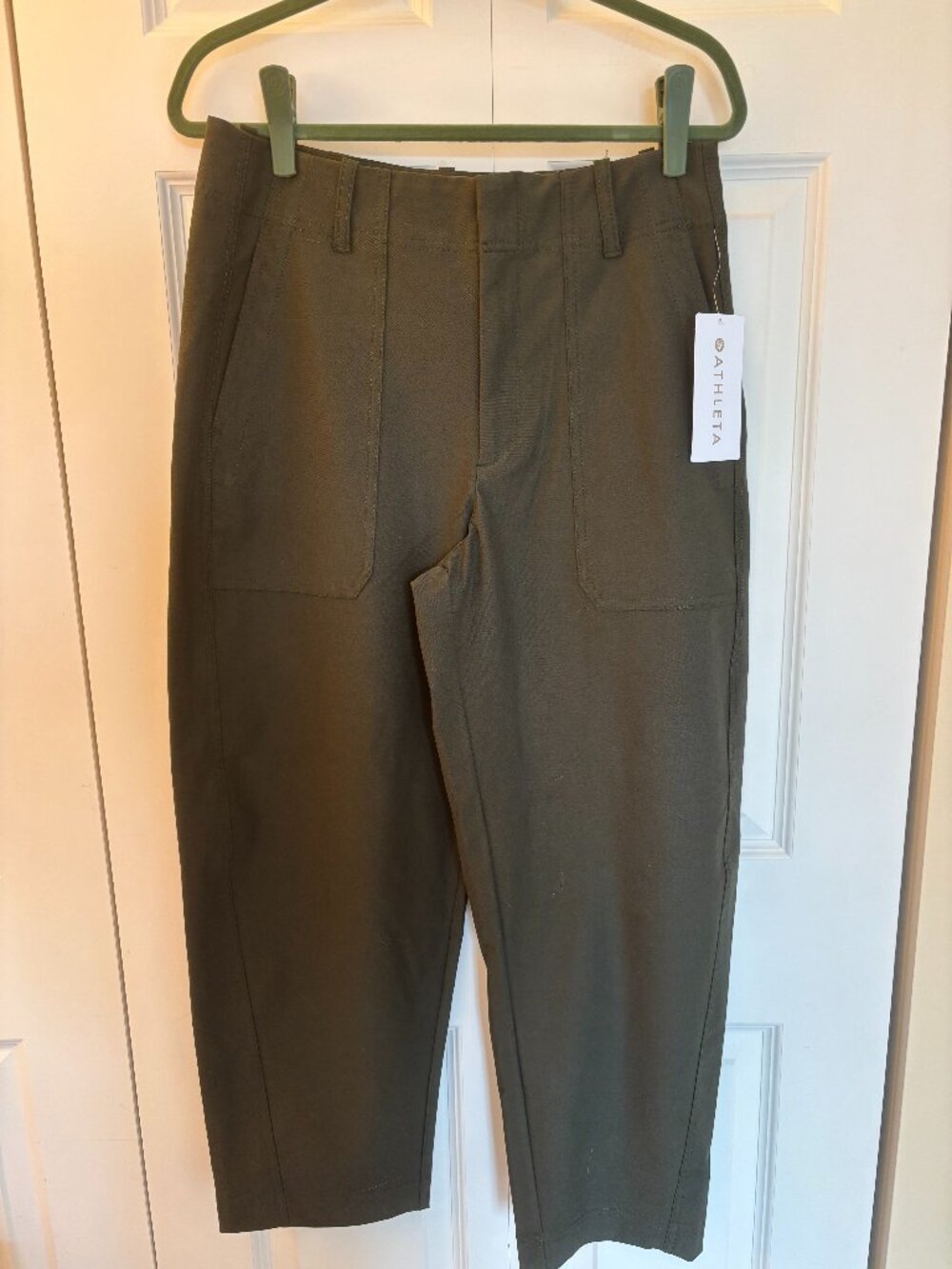 NWT Skyline High Rise Barrel Leg Pant Size 12 Dark Green